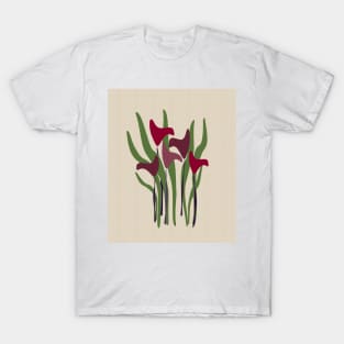 Calla Lily Plant Purple Linen T-Shirt